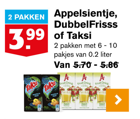 Taksi   fruitdrank folder aanbieding bij  Hoogvliet - details