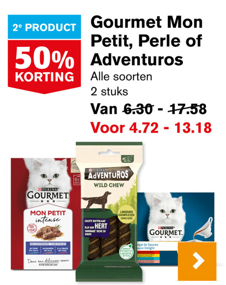 Gourmet   kattenvoer folder aanbieding bij  Hoogvliet - details