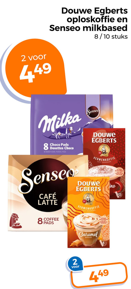 Douwe Egberts   koffiepad, oploskoffie folder aanbieding bij  Trekpleister - details