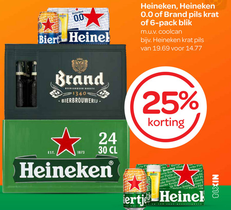 Heineken 0.0   krat bier, blikje bier folder aanbieding bij  Spar - details