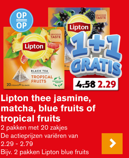 Lipton   thee folder aanbieding bij  Hoogvliet - details