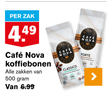 Cafe Nova   koffiebonen folder aanbieding bij  Hoogvliet - details