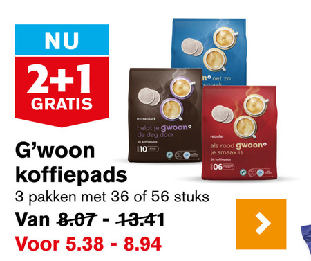 Gwoon   koffiepad folder aanbieding bij  Hoogvliet - details