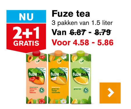 Fuze Tea   ice tea folder aanbieding bij  Hoogvliet - details