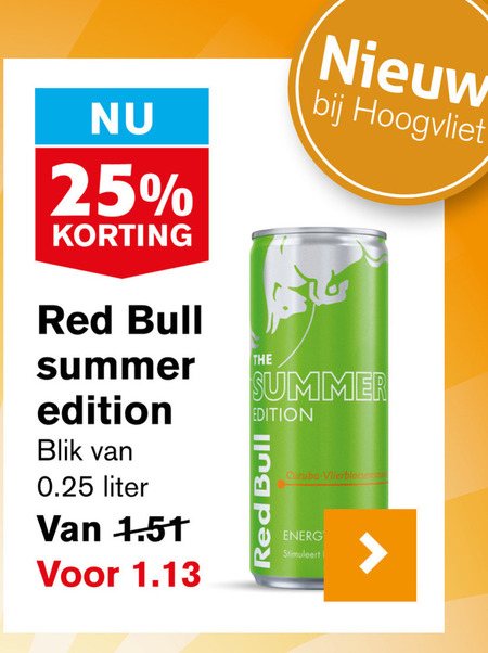 Red Bull   energiedrank folder aanbieding bij  Hoogvliet - details