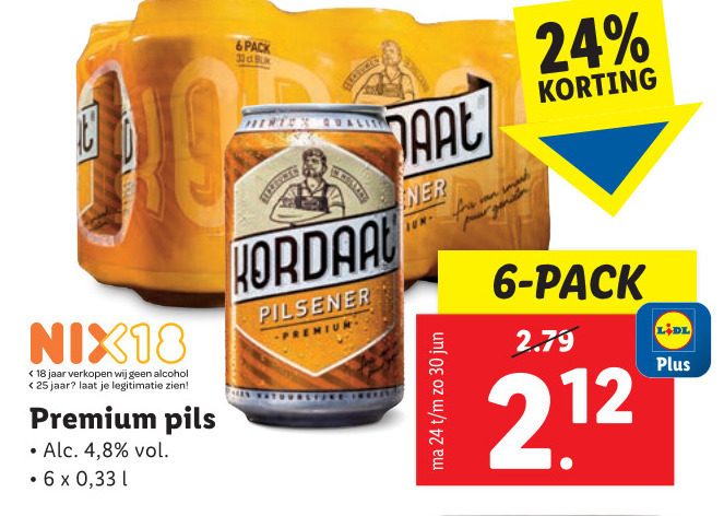 Kordaat   blikje bier folder aanbieding bij  Lidl - details