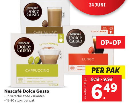 Nescafe   dolce gusto capsules folder aanbieding bij  Lidl - details