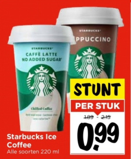 Starbucks   ijskoffie folder aanbieding bij  Vomar - details