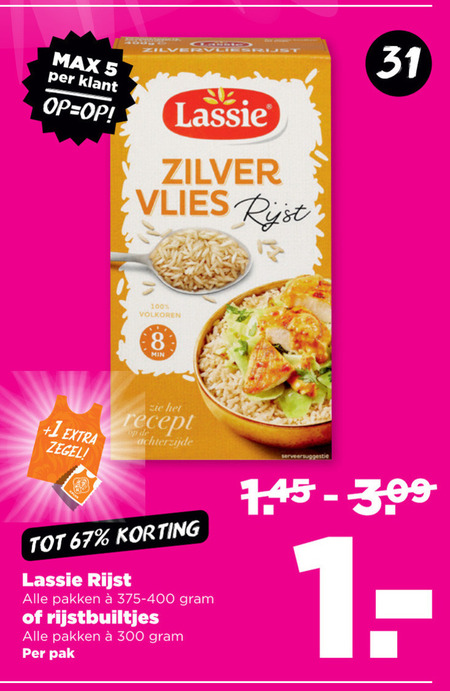 Lassie   rijst folder aanbieding bij  Plus - details