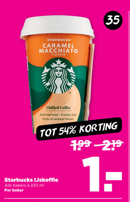 Starbucks   ijskoffie folder aanbieding bij  Plus - details