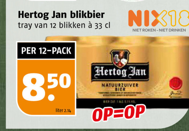 Hertog Jan   blikje bier folder aanbieding bij  Poiesz - details