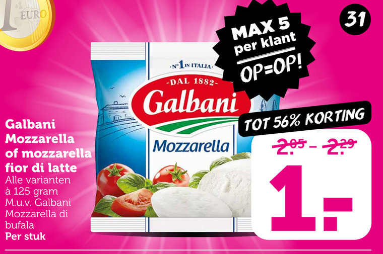 Galbani   mozzarella folder aanbieding bij  Coop - details