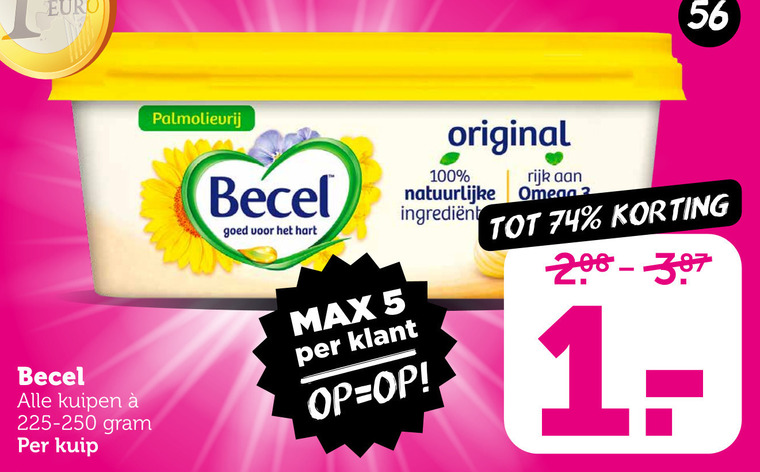 Becel   margarine folder aanbieding bij  Coop - details