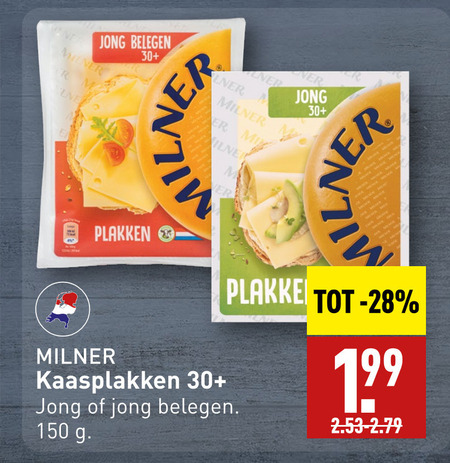 Milner   kaasplakken folder aanbieding bij  Aldi - details