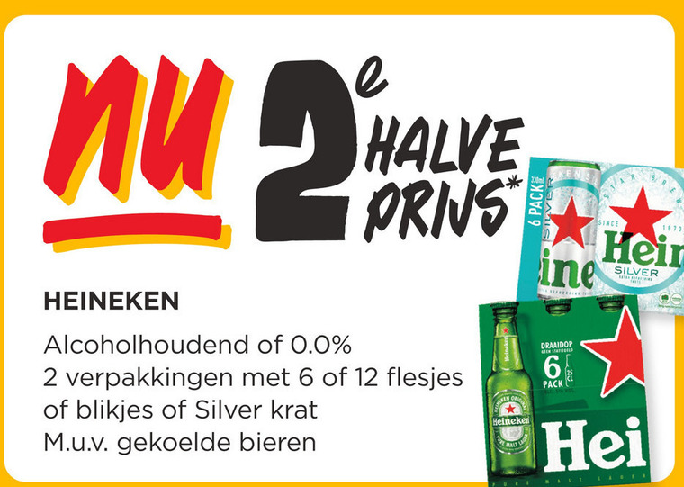 Heineken Silver   krat bier, blikje bier folder aanbieding bij  Jumbo - details