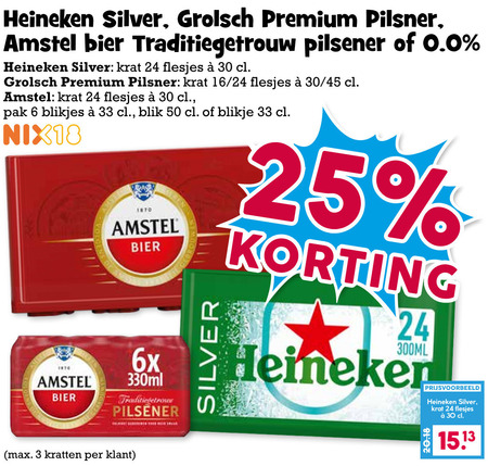 Amstel   krat bier, blikje bier folder aanbieding bij  Boons Markt - details