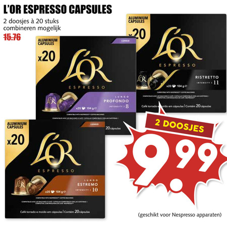 Douwe Egberts L Or   koffiecups folder aanbieding bij  MCD Supermarkt Basis - details