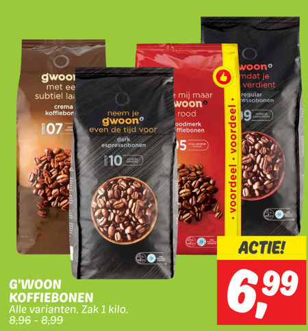 Gwoon   koffiebonen folder aanbieding bij  Dekamarkt - details