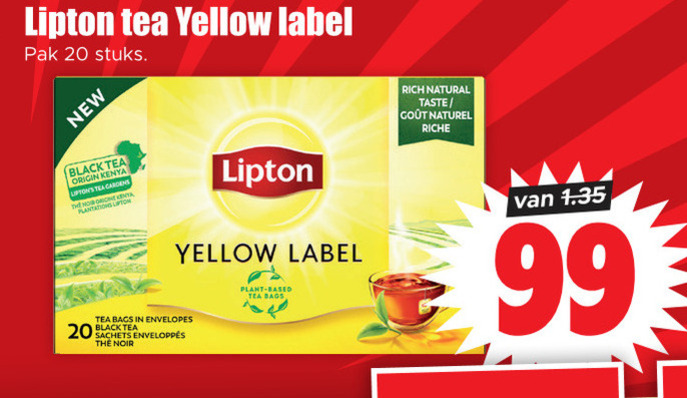 Lipton   thee folder aanbieding bij  Dirk - details