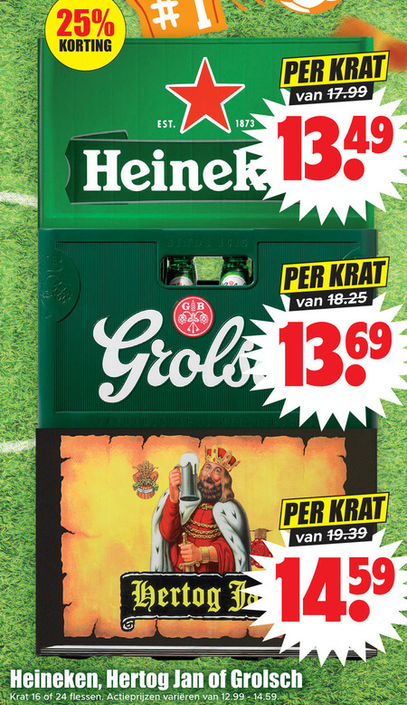 Heineken   krat bier folder aanbieding bij  Dirk - details