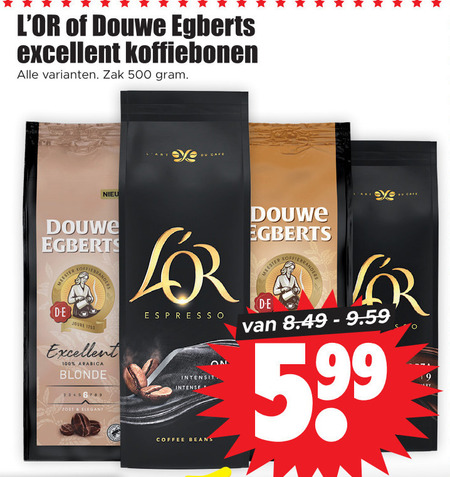 Douwe Egberts   koffiebonen folder aanbieding bij  Dirk - details