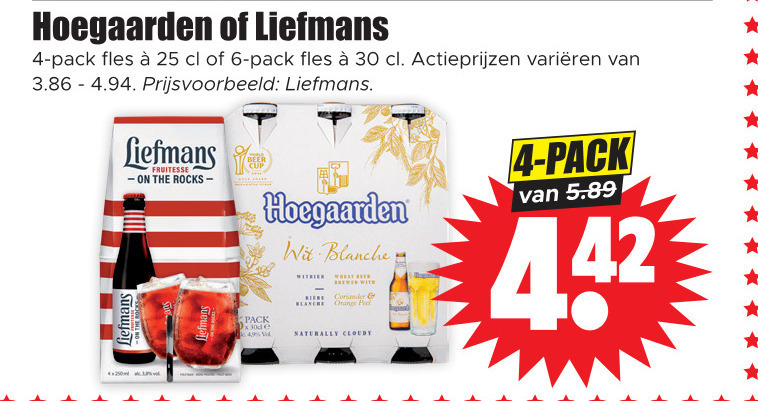 Hoegaarden   rose bier, speciaalbier folder aanbieding bij  Dirk - details