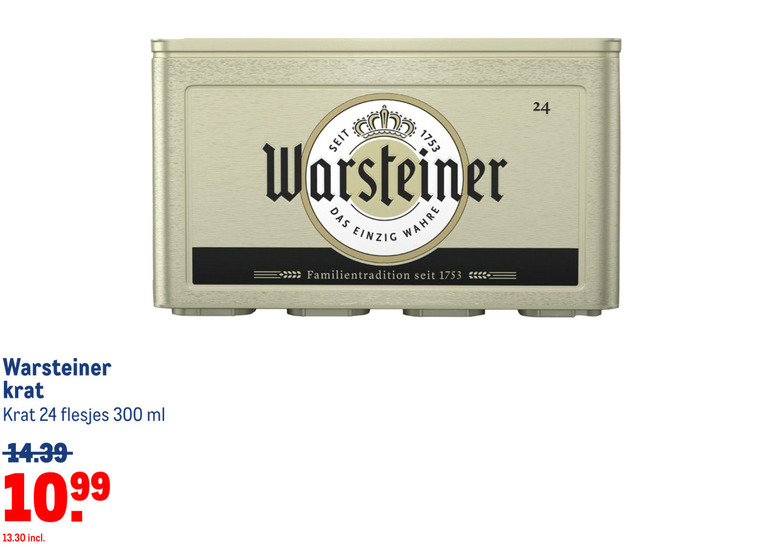 Warsteiner   krat bier folder aanbieding bij  Makro - details