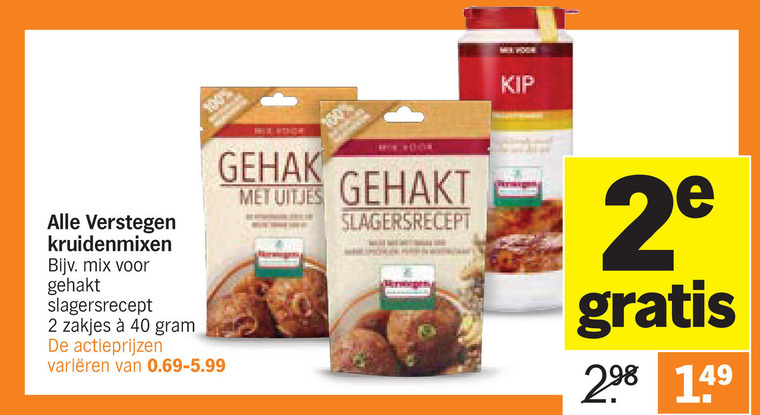 Verstegen   kruiden folder aanbieding bij  Albert Heijn - details