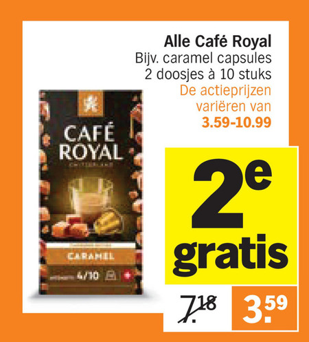 Cafe Royal   koffiecups folder aanbieding bij  Albert Heijn - details