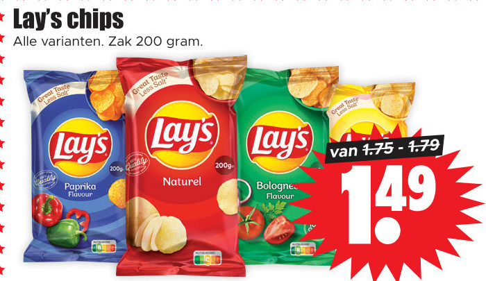 Lays   chips folder aanbieding bij  Dirk - details