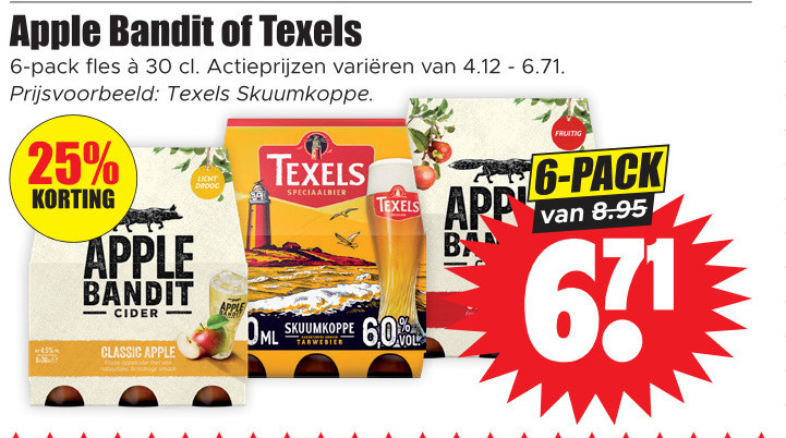 Texels   appelcider, speciaalbier folder aanbieding bij  Dirk - details