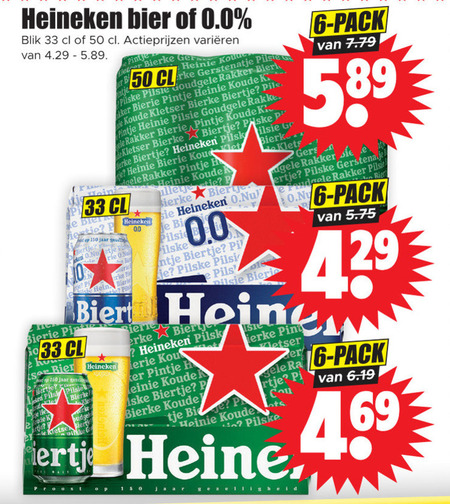 Heineken   blikje bier folder aanbieding bij  Dirk - details