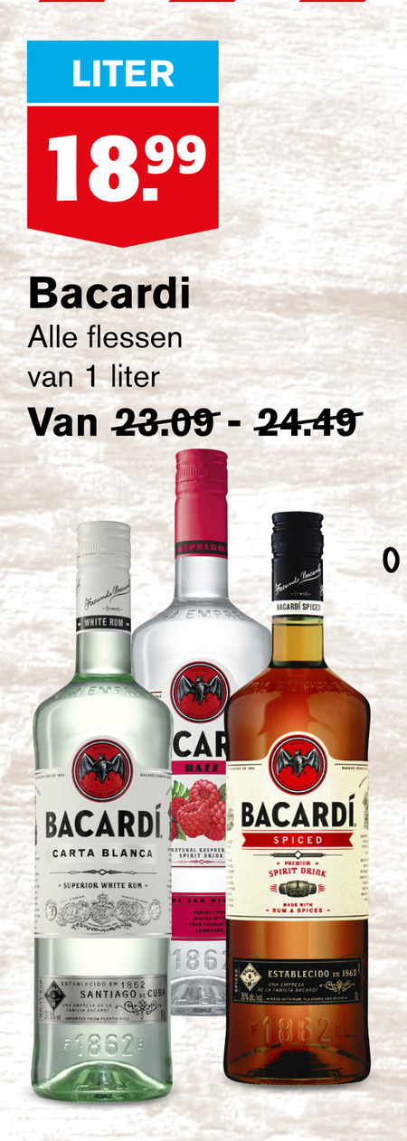 Bacardi   rum folder aanbieding bij  Hoogvliet - details