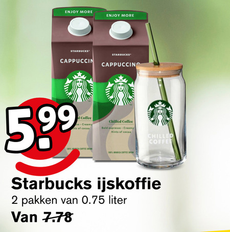 Starbucks   ijskoffie folder aanbieding bij  Hoogvliet - details