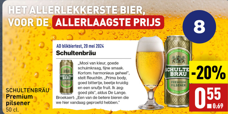 Schultenbrau   blikje bier folder aanbieding bij  Aldi - details