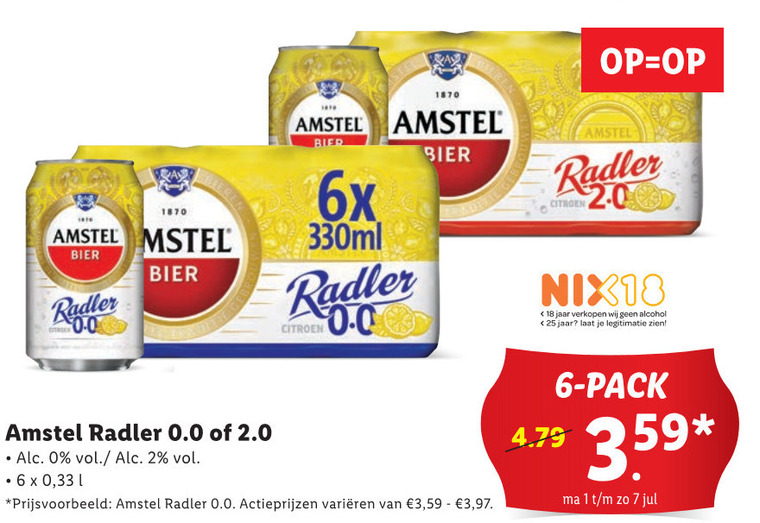 Amstel   radler bier folder aanbieding bij  Lidl - details