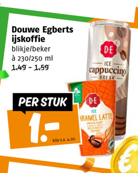 Douwe Egberts   ijskoffie folder aanbieding bij  Poiesz - details