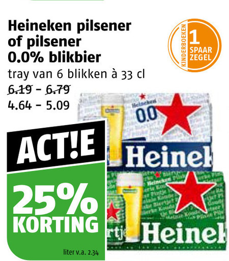 Heineken 0.0   blikje bier folder aanbieding bij  Poiesz - details