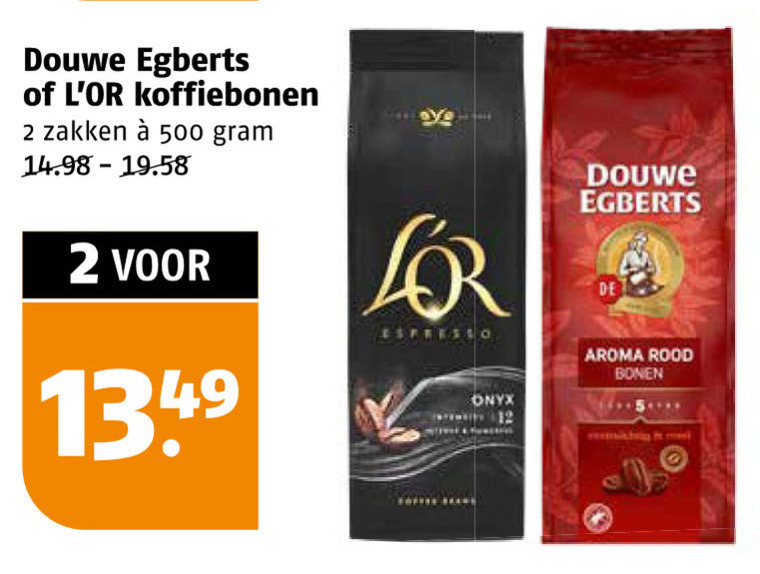 Douwe Egberts L Or   koffiebonen folder aanbieding bij  Poiesz - details