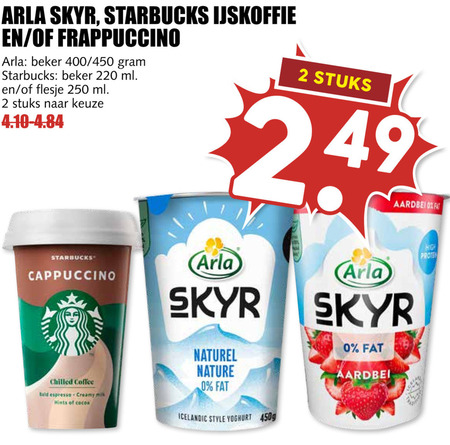 Starbucks   ijskoffie, yoghurt folder aanbieding bij  MCD Supermarkt Basis - details