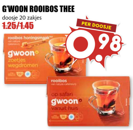 Gwoon   thee folder aanbieding bij  MCD Supermarkt Basis - details