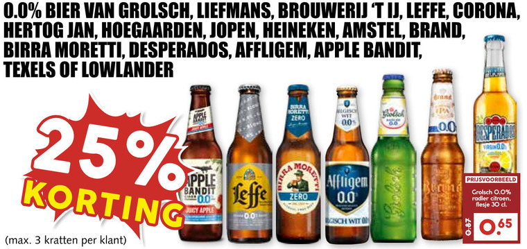 Heineken 0.0   blikje bier, alcoholvrij bier folder aanbieding bij  MCD Supermarkt Basis - details