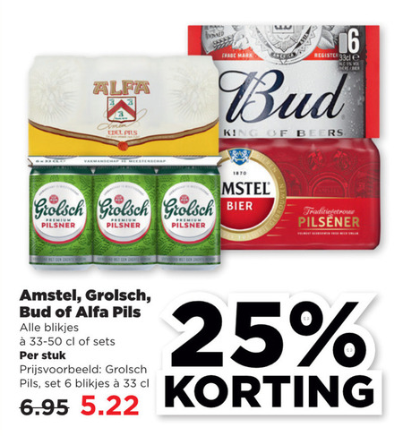 Bud   blikje bier folder aanbieding bij  Plus - details