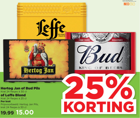 Bud   krat bier folder aanbieding bij  Plus - details