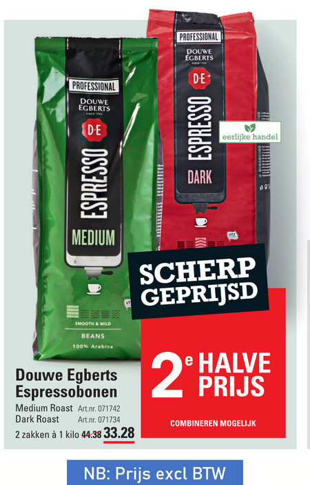 Douwe Egberts   koffiebonen folder aanbieding bij  Sligro - details