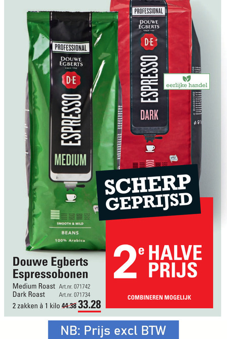 Douwe Egberts   koffiebonen folder aanbieding bij  Sligro - details