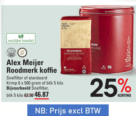 Alex Meijer   koffie folder aanbieding bij  Sligro - details