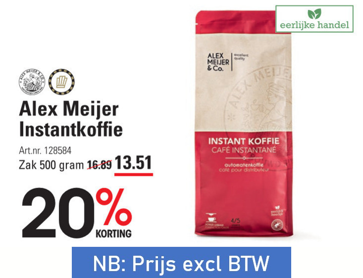 Alex Meijer   oploskoffie folder aanbieding bij  Sligro - details