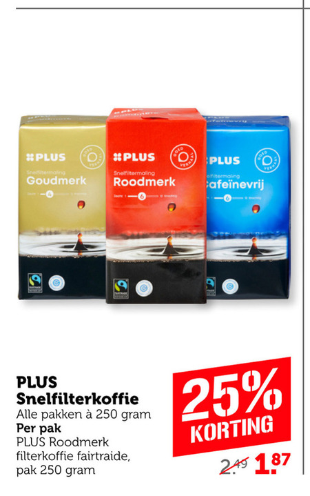 Plus Huismerk   koffie folder aanbieding bij  Coop - details