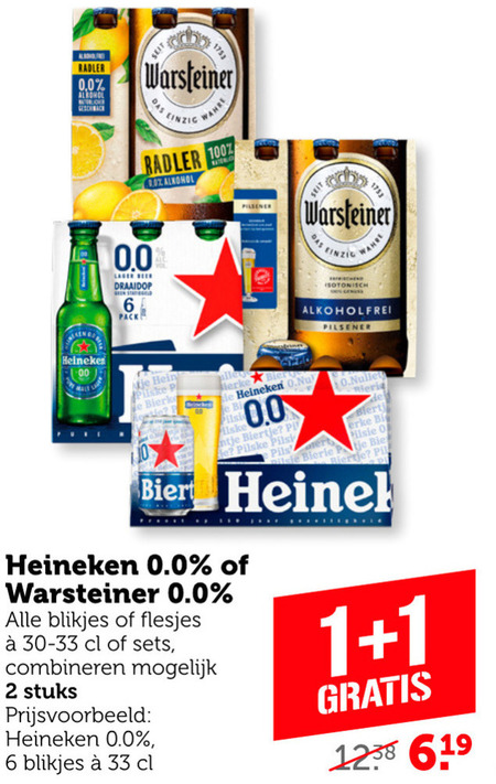 Warsteiner   blikje bier, alcoholvrij bier folder aanbieding bij  Coop - details